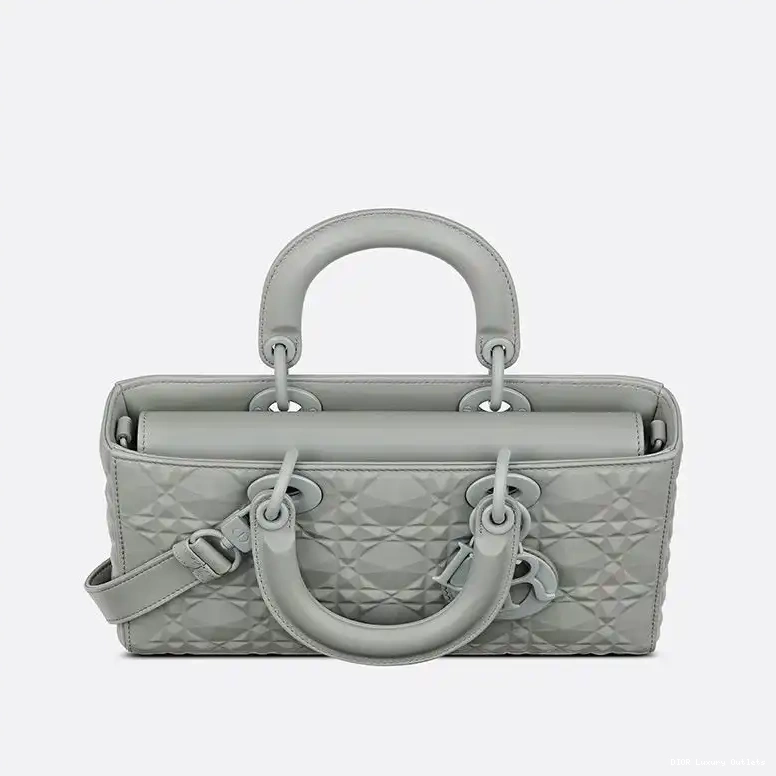 Cheap with Ultramatte Calfskin Grey Motif Medium Cannage Bag Diamond Lady D-Joy 0702 Luxury